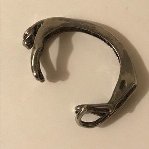 PADE VAVRA Gunmetal Panther Cuff Bracelet w Ruby